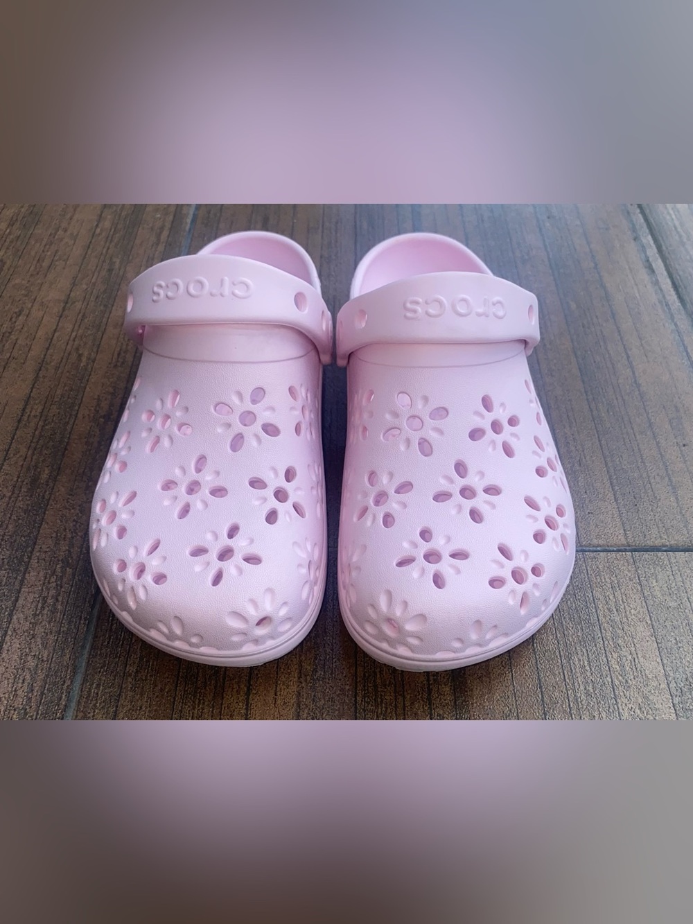 CROCS Kids Pink Floral Clogs - Picture 9 of 12